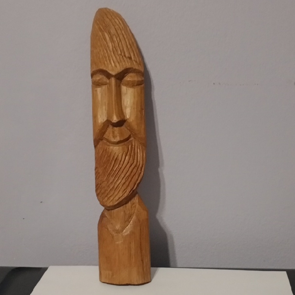 Hand-Carved Wooden Wall Sculpture - Natural Brown